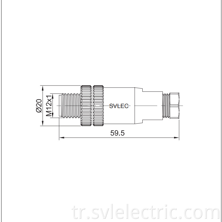 M12 4 pin connector size